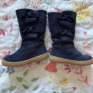 Livie & Luca Navy Kids' Boots with Bows